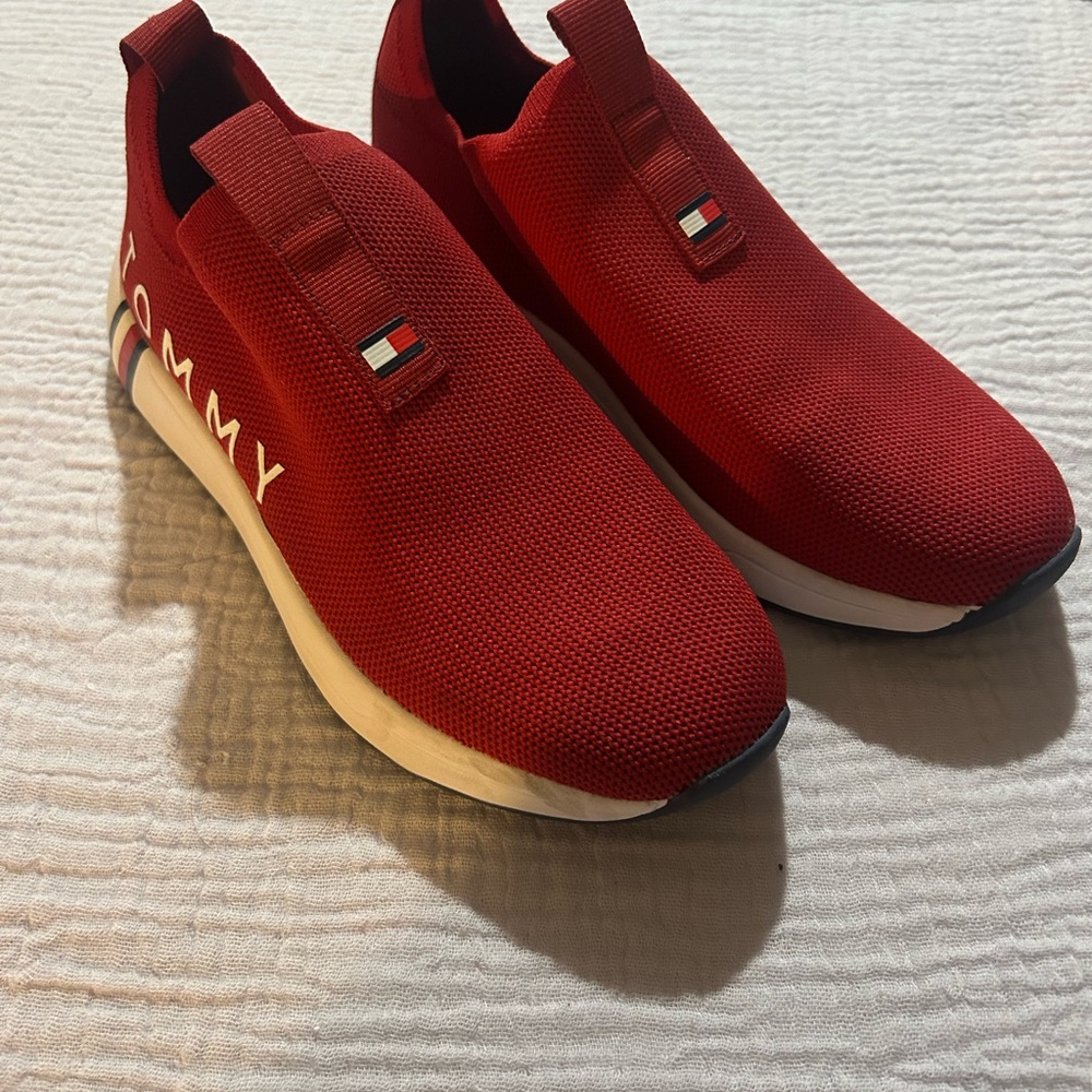 Tommy Hilfiger Red Slip-On Sneakers